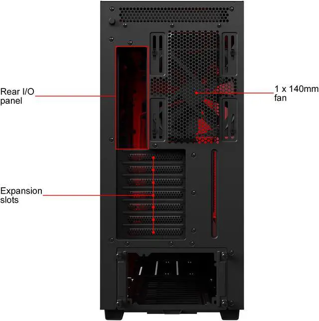 Alt view image 7 of 8 - NZXT H700i - ATX Mid-Tower PC Gaming Case - Tempered Glass Panel - Enhanced Cable Management System - Water-Cooling Ready - Black/Red