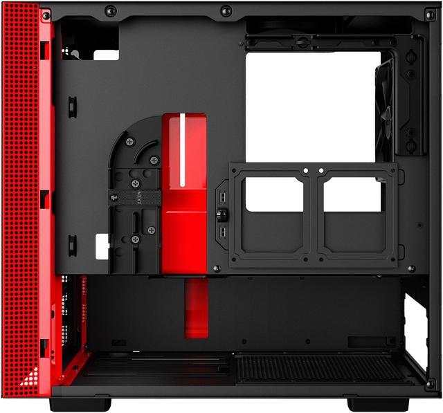 Alt view image 3 of 7 - NZXT H200i - Mini-ITX PC Gaming Case - RGB Lighting and Fan Control - CAM-Powered Smart Device - Tempered Glass Panel - Enhanced Cable Management System - Water-Cooling Ready - Black/Red