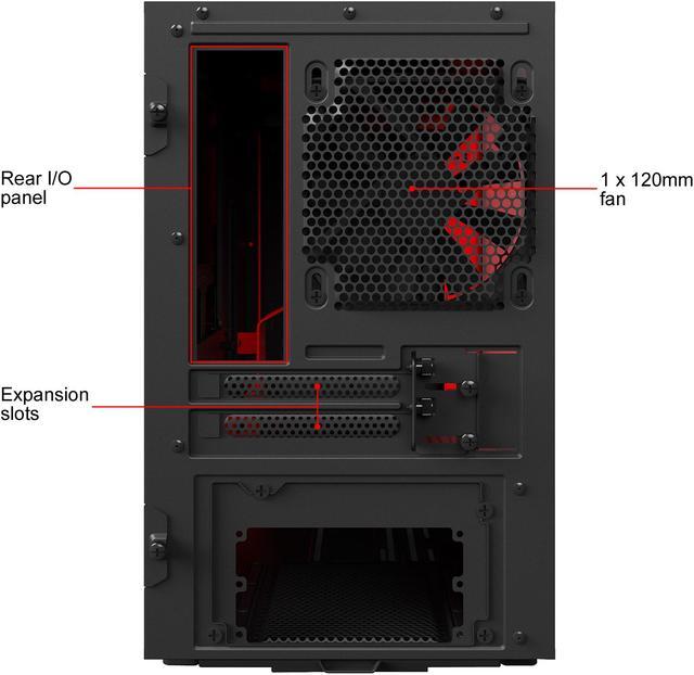 Alt view image 6 of 7 - NZXT H200i - Mini-ITX PC Gaming Case - RGB Lighting and Fan Control - CAM-Powered Smart Device - Tempered Glass Panel - Enhanced Cable Management System - Water-Cooling Ready - Black/Red