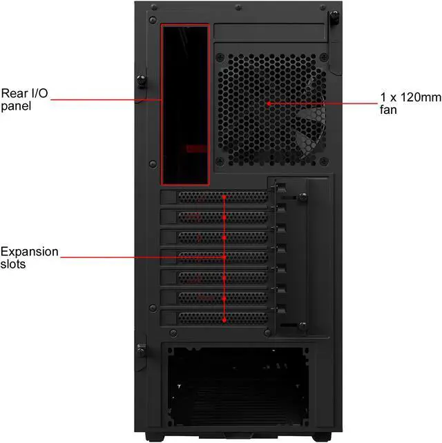 Alt view image 7 of 8 - NZXT H500 - Compact ATX Mid-Tower PC Gaming Case - Tempered Glass Panel - All-Steel Construction - Enhanced Cable Management System - Water-Cooling Ready - Black/Red