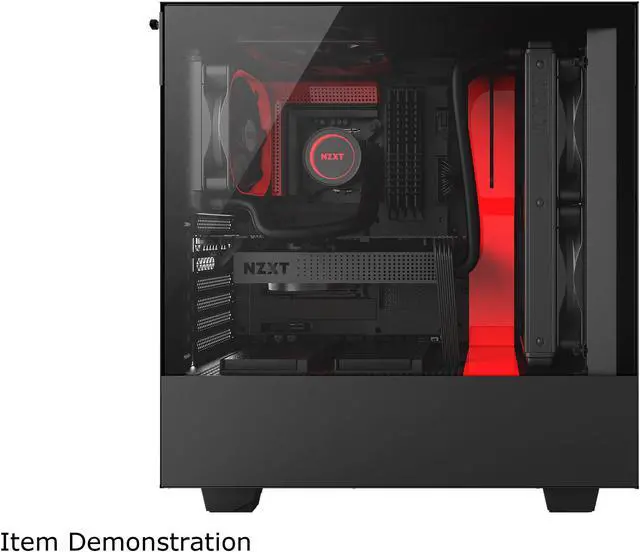 Alt view image 2 of 8 - NZXT H500 - Compact ATX Mid-Tower PC Gaming Case - Tempered Glass Panel - All-Steel Construction - Enhanced Cable Management System - Water-Cooling Ready - Black/Red