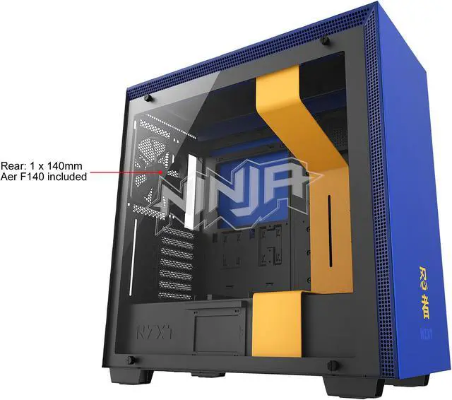 Alt view image 2 of 19 - NZXT H700i - Licensed Ninja Edition - ATX Mid-Tower PC Gaming Case - Radium-Etched Ninja Logo - Tempered Glass Panel - RGB and Fan Control - Enhanced Cable Management System - Water-Cooling Ready