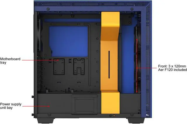 Alt view image 10 of 19 - NZXT H700i - Licensed Ninja Edition - ATX Mid-Tower PC Gaming Case - Radium-Etched Ninja Logo - Tempered Glass Panel - RGB and Fan Control - Enhanced Cable Management System - Water-Cooling Ready