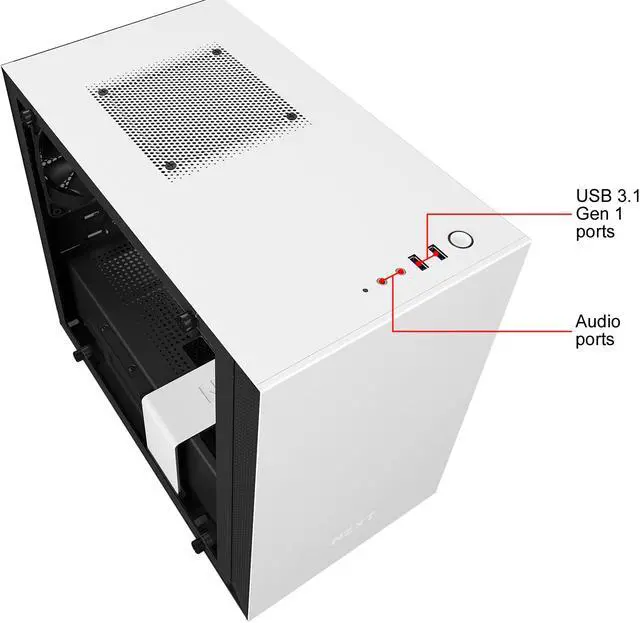 Alt view image 6 of 8 - NZXT H200 - Mini-ITX PC Gaming Case - Tempered Glass Panel - All-Steel Construction - Enhanced Cable Management System - Water Cooling Ready - White/Black