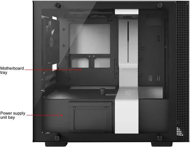 Alt view image 4 of 8 - NZXT H200 - Mini-ITX PC Gaming Case - Tempered Glass Panel - All-Steel Construction - Enhanced Cable Management System - Water Cooling Ready - White/Black