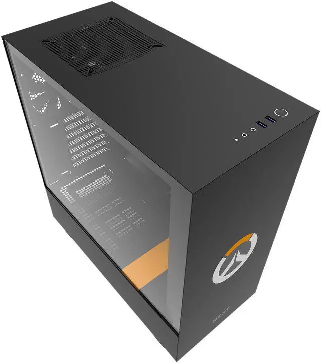 Alt view image 7 of 13 - NZXT H500 - Overwatch Special Edition - Compact ATX Mid-Tower PC Gaming Case - Tempered Glass Panel - All-Steel Construction - Enhanced Cable Management System - Water-Cooling Ready