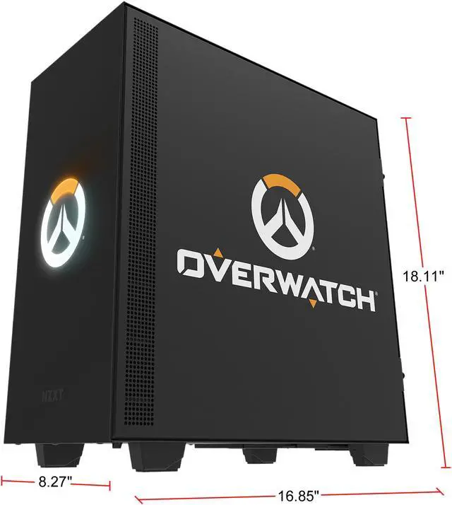 Alt view image 13 of 13 - NZXT H500 - Overwatch Special Edition - Compact ATX Mid-Tower PC Gaming Case - Tempered Glass Panel - All-Steel Construction - Enhanced Cable Management System - Water-Cooling Ready