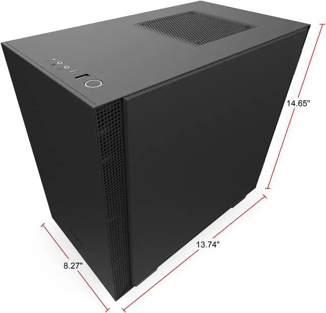 Alt view image 6 of 13 - NZXT H210 - Mini-ITX PC Gaming Case - Front I/O USB Type-C Port - Tempered Glass Side Panel - Cable Management System - Water-Cooling Ready - Radiator Bracket - Steel Construction - Black