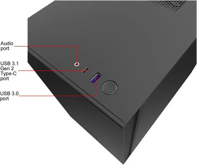 Alt view image 8 of 13 - NZXT H210 - Mini-ITX PC Gaming Case - Front I/O USB Type-C Port - Tempered Glass Side Panel - Cable Management System - Water-Cooling Ready - Radiator Bracket - Steel Construction - Black