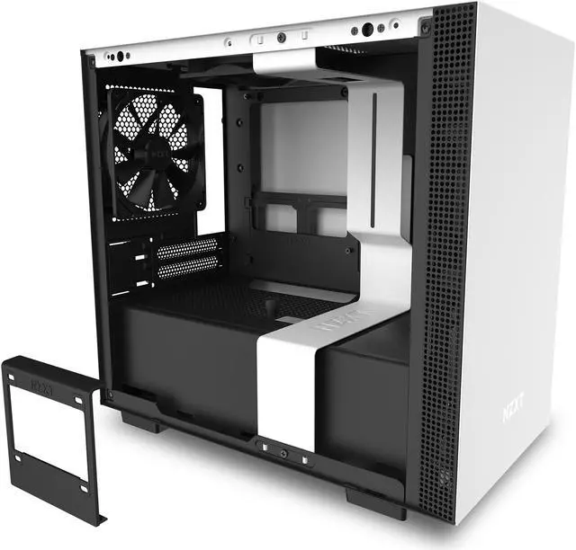 Alt view image 4 of 13 - NZXT H210 - Mini-ITX PC Gaming Case - Front I/O USB Type-C Port - Tempered Glass Side Panel - Cable Management System - Water-Cooling Ready - Radiator Bracket - Steel Construction - White/Black