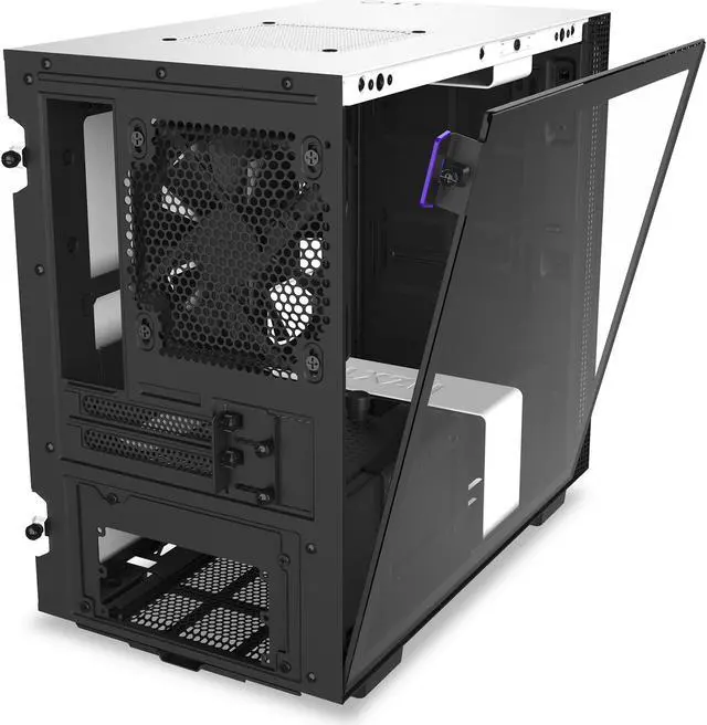 Alt view image 9 of 13 - NZXT H210 - Mini-ITX PC Gaming Case - Front I/O USB Type-C Port - Tempered Glass Side Panel - Cable Management System - Water-Cooling Ready - Radiator Bracket - Steel Construction - White/Black