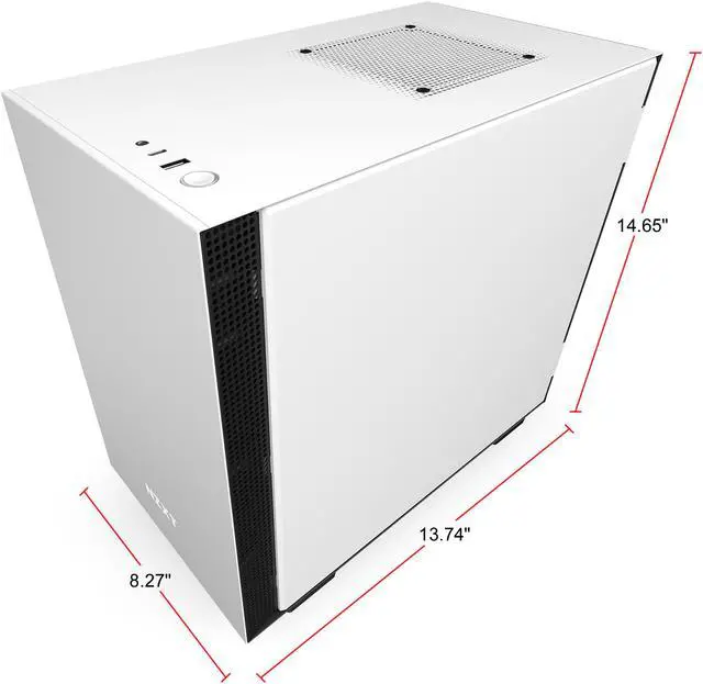 Alt view image 6 of 13 - NZXT H210 - Mini-ITX PC Gaming Case - Front I/O USB Type-C Port - Tempered Glass Side Panel - Cable Management System - Water-Cooling Ready - Radiator Bracket - Steel Construction - White/Black