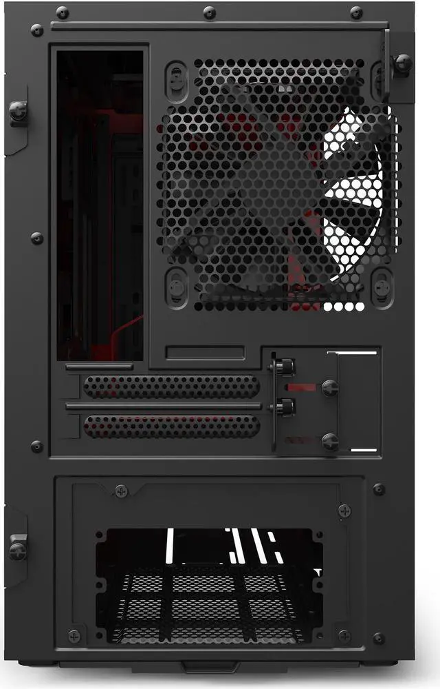 Alt view image 4 of 15 - NZXT H210i - Mini-ITX PC Gaming Case - Front I/O USB Type-C Port - Tempered Glass Side Panel Cable Management - Water-Cooling Ready - Integrated RGB Lighting - Steel Construction - Black/Red