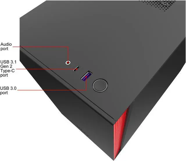 Alt view image 11 of 15 - NZXT H210i - Mini-ITX PC Gaming Case - Front I/O USB Type-C Port - Tempered Glass Side Panel Cable Management - Water-Cooling Ready - Integrated RGB Lighting - Steel Construction - Black/Red
