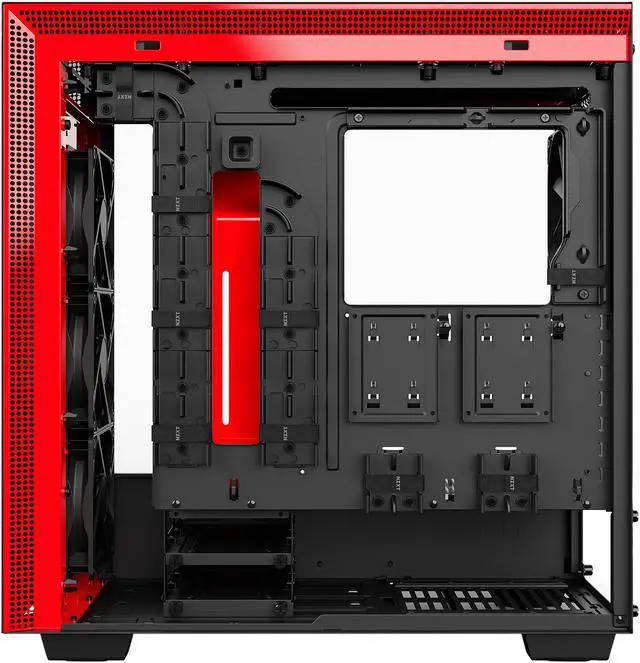 Alt view image 4 of 8 - NZXT H700 - ATX Mid-Tower PC Gaming Case - Tempered Glass Panel - Enhanced Cable Management System - Water-Cooling Ready - Black/Red