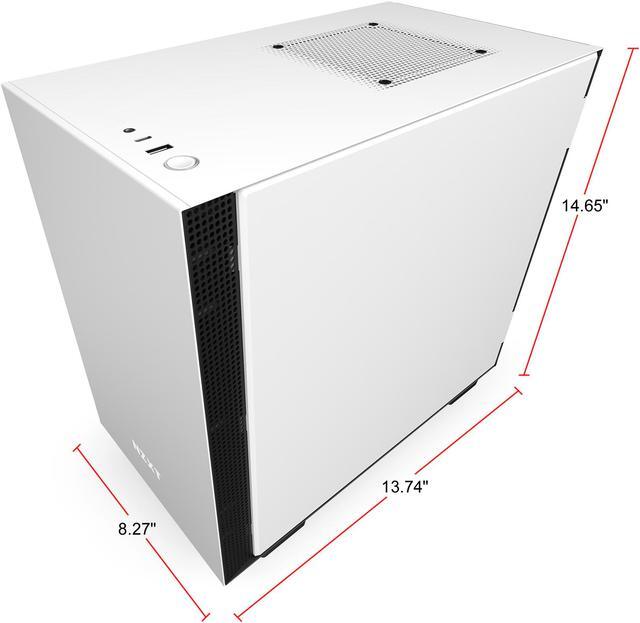 Alt view image 9 of 15 - NZXT H210i - Mini-ITX PC Gaming Case - Front I/O USB Type-C Port - Tempered Glass Side Panel Cable Management - Water-Cooling Ready - Integrated RGB Lighting - Steel Construction - White/Black