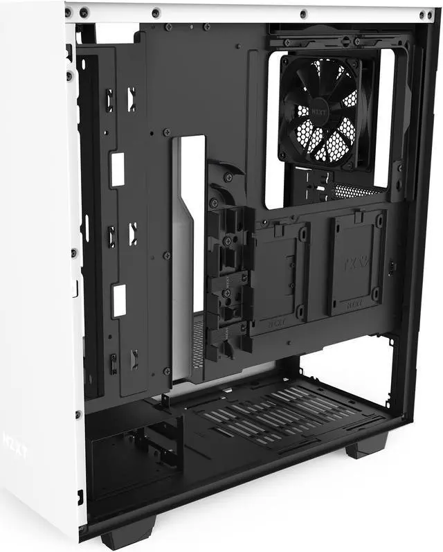 Alt view image 9 of 20 - NZXT H510 - Compact ATX Mid-Tower PC Gaming Case - Front I/O USB Type-C Port - Tempered Glass Side Panel - Cable Management System - Water-Cooling Ready - Steel Construction - White/Black, CA-H510B-W1