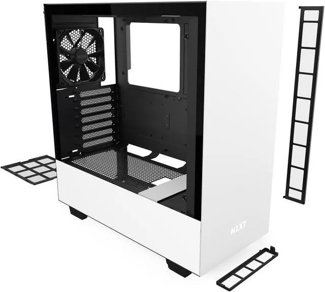 Alt view image 10 of 20 - NZXT H510 - Compact ATX Mid-Tower PC Gaming Case - Front I/O USB Type-C Port - Tempered Glass Side Panel - Cable Management System - Water-Cooling Ready - Steel Construction - White/Black, CA-H510B-W1