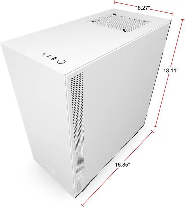 Alt view image 5 of 20 - NZXT H510 - Compact ATX Mid-Tower PC Gaming Case - Front I/O USB Type-C Port - Tempered Glass Side Panel - Cable Management System - Water-Cooling Ready - Steel Construction - White/Black, CA-H510B-W1