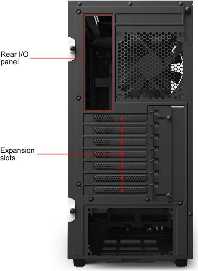 Alt view image 12 of 20 - NZXT H510 - Compact ATX Mid-Tower PC Gaming Case - Front I/O USB Type-C Port - Tempered Glass Side Panel - Cable Management System - Water-Cooling Ready - Steel Construction - White/Black, CA-H510B-W1