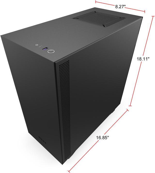 Alt view image 6 of 14 - NZXT H510i - Compact ATX Mid-Tower PC Gaming Case - Front I/O USB Type-C Port - Vertical GPU Mount - Tempered Glass Side Panel - Integrated RGB Lighting - Water-Cooling Ready - Black