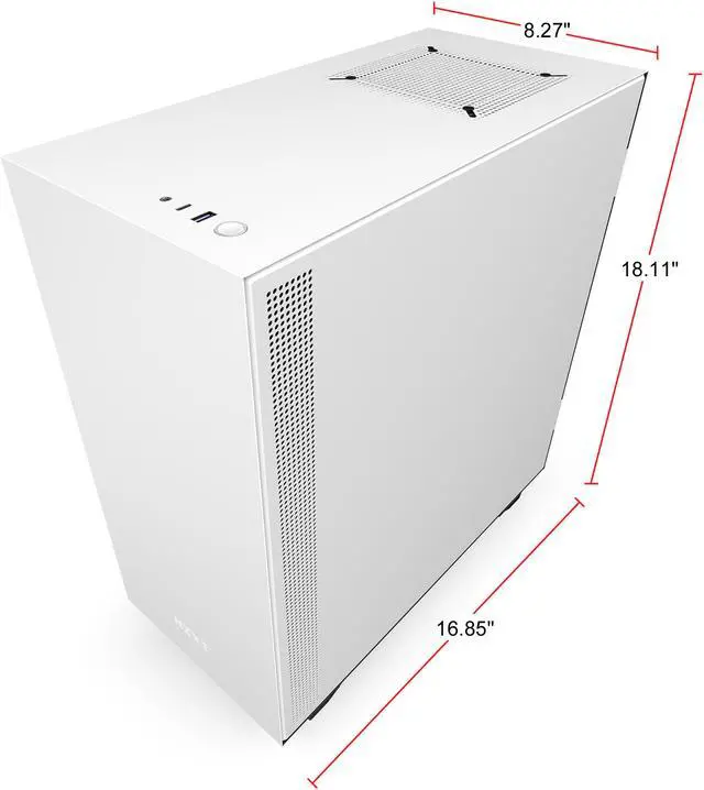Alt view image 5 of 14 - NZXT H510i - Compact ATX Mid -Tower PC Gaming Case - Front I/O USB Type-C Port - Vertical GPU Mount - Tempered Glass Side Panel - Integrated RGB Lighting - Water-Cooling Ready - White/Black
