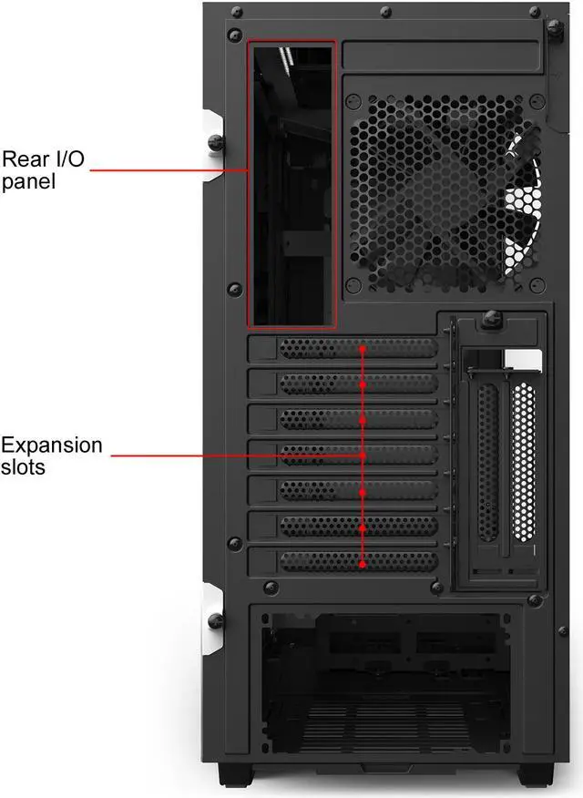 Alt view image 14 of 14 - NZXT H510i - Compact ATX Mid -Tower PC Gaming Case - Front I/O USB Type-C Port - Vertical GPU Mount - Tempered Glass Side Panel - Integrated RGB Lighting - Water-Cooling Ready - White/Black
