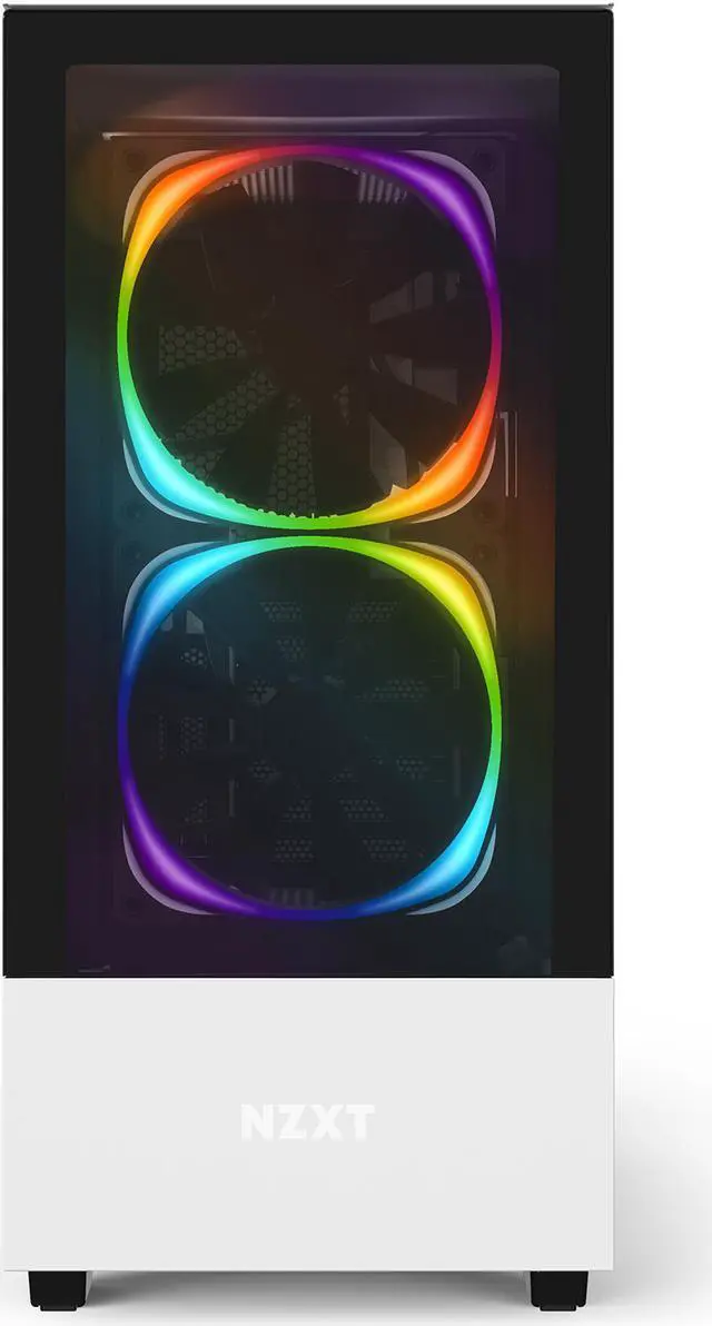 Alt view image 6 of 12 - NZXT H510 Elite - Premium Mid-Tower ATX Case PC Gaming Case - Dual-Tempered Glass Panel - Front I/O USB Type-C Port - Vertical GPU Mount - Integrated RGB Lighting - Water-Cooling Ready - White/Black, CA-H510E-W1