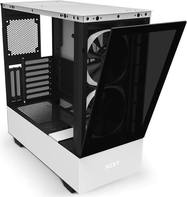 Alt view image 8 of 12 - NZXT H510 Elite - Premium Mid-Tower ATX Case PC Gaming Case - Dual-Tempered Glass Panel - Front I/O USB Type-C Port - Vertical GPU Mount - Integrated RGB Lighting - Water-Cooling Ready - White/Black, CA-H510E-W1
