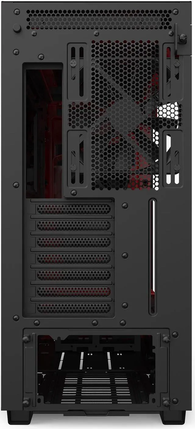 Alt view image 13 of 14 - NZXT H710 - ATX Mid Tower PC Gaming Case - Front I/O USB Type-C Port - Quick-Release Tempered Glass Side Panel - Cable Management System - Water-Cooling Ready - Steel Construction - Black/Red