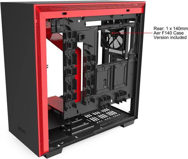 Alt view image 8 of 14 - NZXT H710 - ATX Mid Tower PC Gaming Case - Front I/O USB Type-C Port - Quick-Release Tempered Glass Side Panel - Cable Management System - Water-Cooling Ready - Steel Construction - Black/Red