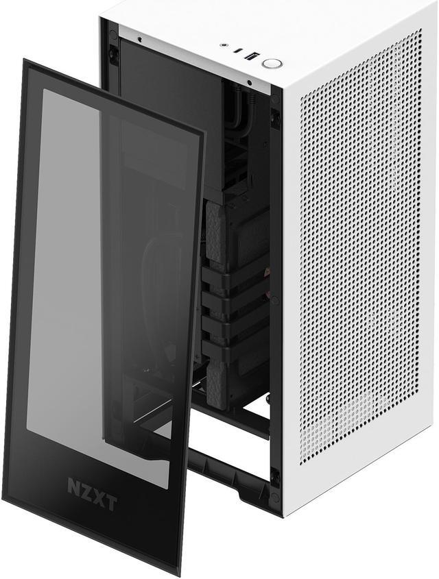 Alt view image 12 of 20 - NZXT H1 CA-H16WR-W1-US Matte White SGCC Steel / Tempered Glass Mini-ITX Computer Case with 650W SFX-L 80Plus Gold Fully Modular Power Supply and 140mm AIO Liquid Cooler