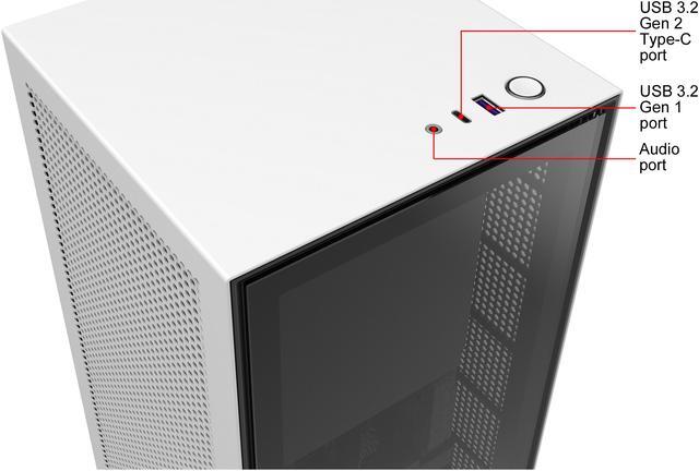 Alt view image 9 of 20 - NZXT H1 CA-H16WR-W1-US Matte White SGCC Steel / Tempered Glass Mini-ITX Computer Case with 650W SFX-L 80Plus Gold Fully Modular Power Supply and 140mm AIO Liquid Cooler