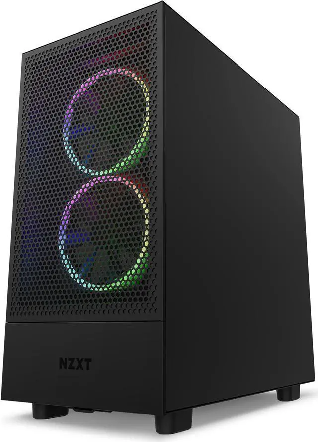 Alt view image 4 of 6 - NZXT H5 Flow - All Black CC-H51FB-01 Black SGCC Steel, Tempered Glass ATX, Micro-ATX, mini-ITX Computer Cases