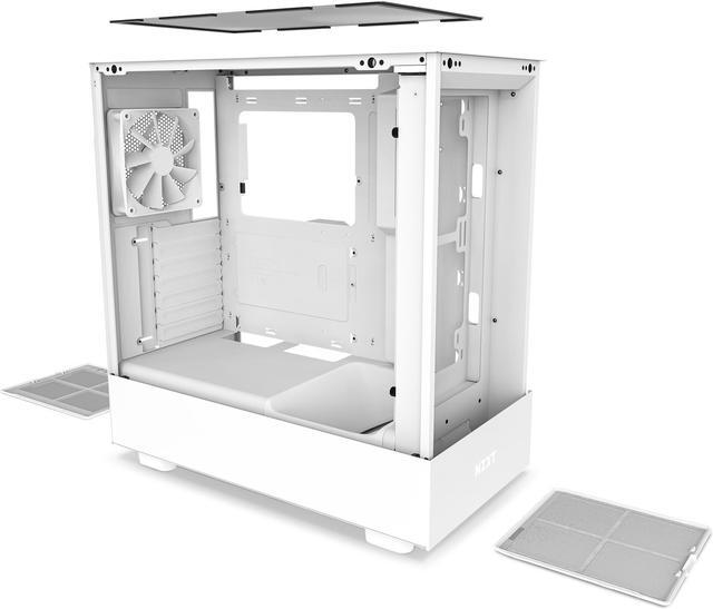 Alt view image 2 of 6 - NZXT H5 Flow - All White CC-H51FW-01 White SGCC Steel, Tempered Glass ATX, Micro-ATX, mini-ITX Computer Cases