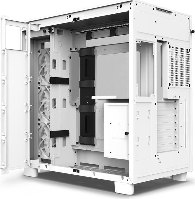 Alt view image 5 of 17 - NZXT H9 Flow - All White - CM-H91FW-01 - Dual-Chamber Mid-Tower Airflow Case