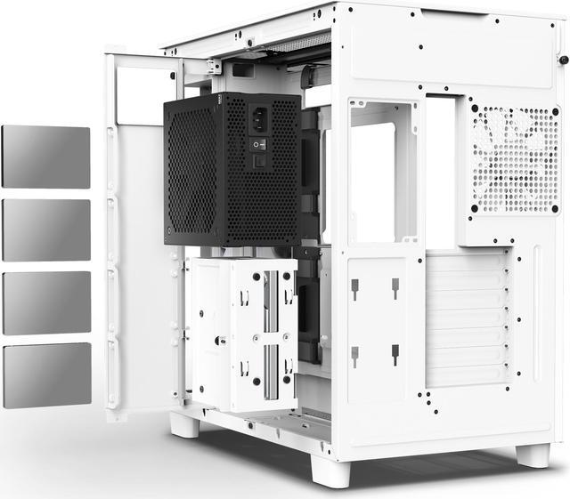 Alt view image 6 of 17 - NZXT H9 Flow - All White - CM-H91FW-01 - Dual-Chamber Mid-Tower Airflow Case
