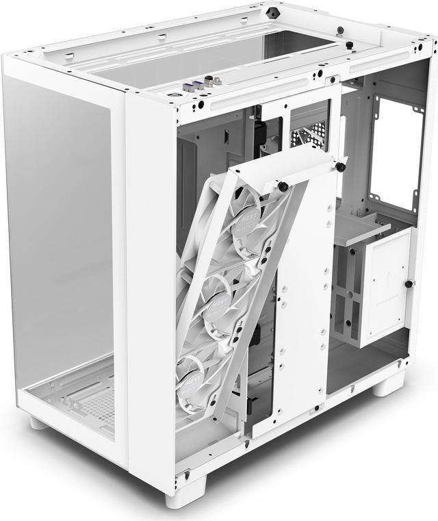 Alt view image 7 of 17 - NZXT H9 Flow - All White - CM-H91FW-01 - Dual-Chamber Mid-Tower Airflow Case