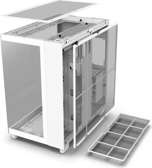 Alt view image 8 of 17 - NZXT H9 Flow - All White - CM-H91FW-01 - Dual-Chamber Mid-Tower Airflow Case