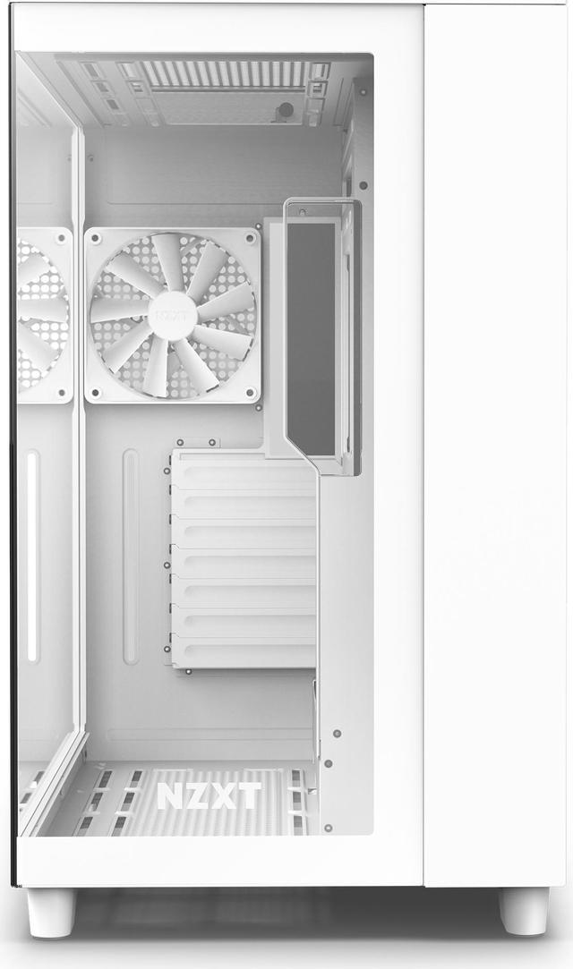 Alt view image 9 of 17 - NZXT H9 Flow - All White - CM-H91FW-01 - Dual-Chamber Mid-Tower Airflow Case