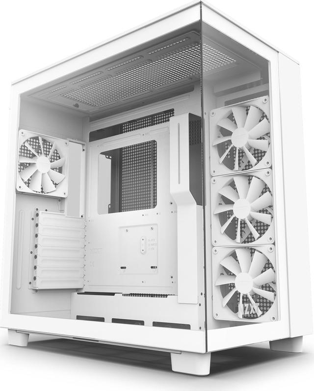 Alt view image 10 of 17 - NZXT H9 Flow - All White - CM-H91FW-01 - Dual-Chamber Mid-Tower Airflow Case