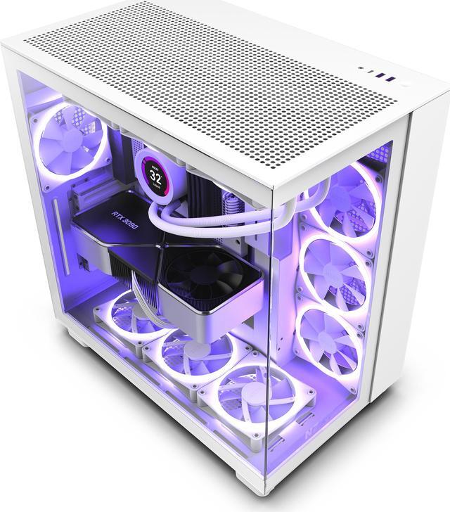 Alt view image 2 of 17 - NZXT H9 Flow - All White - CM-H91FW-01 - Dual-Chamber Mid-Tower Airflow Case