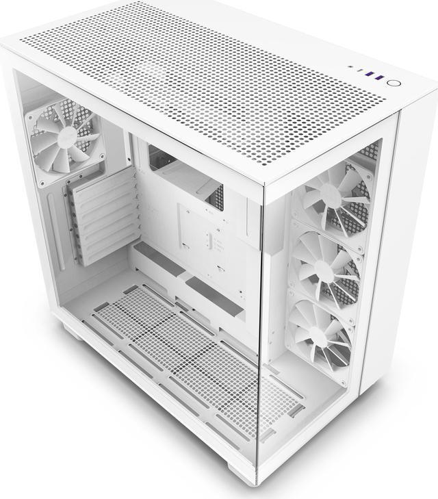 Alt view image 13 of 17 - NZXT H9 Flow - All White - CM-H91FW-01 - Dual-Chamber Mid-Tower Airflow Case