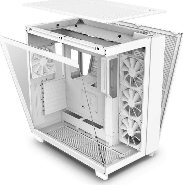 Alt view image 14 of 17 - NZXT H9 Flow - All White - CM-H91FW-01 - Dual-Chamber Mid-Tower Airflow Case