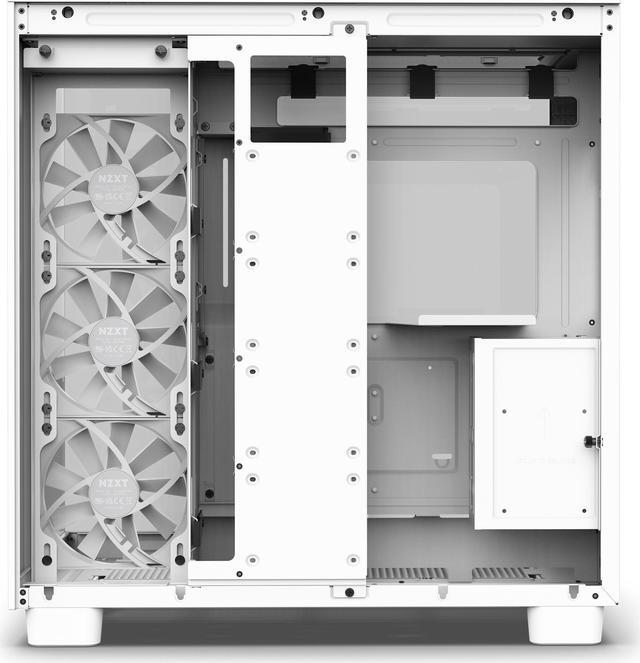 Alt view image 16 of 17 - NZXT H9 Flow - All White - CM-H91FW-01 - Dual-Chamber Mid-Tower Airflow Case