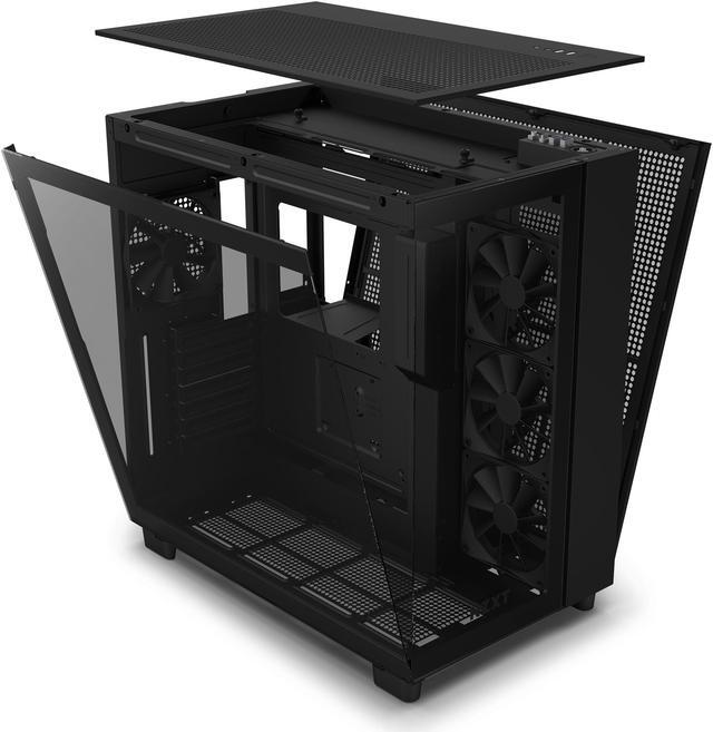 Alt view image 14 of 17 - NZXT H9 Flow - All Black - CM-H91FB-01 - Dual-Chamber Mid-Tower Airflow Case