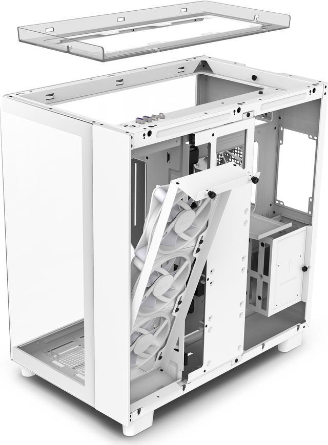 Alt view image 7 of 19 - NZXT H9 Elite - All White - CM-H91EW-01 - Premium Dual-Chamber - Mid-Tower - RGB Fans - Case
