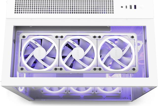 Alt view image 11 of 19 - NZXT H9 Elite - All White - CM-H91EW-01 - Premium Dual-Chamber - Mid-Tower - RGB Fans - Case