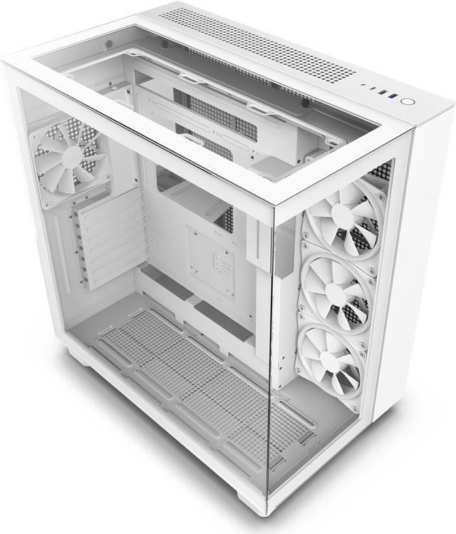 Alt view image 13 of 19 - NZXT H9 Elite - All White - CM-H91EW-01 - Premium Dual-Chamber - Mid-Tower - RGB Fans - Case
