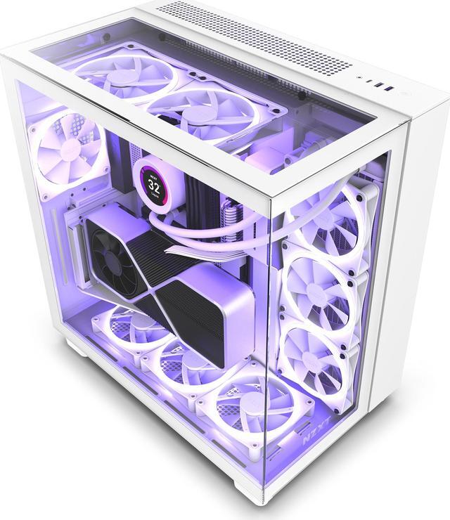 Alt view image 14 of 19 - NZXT H9 Elite - All White - CM-H91EW-01 - Premium Dual-Chamber - Mid-Tower - RGB Fans - Case